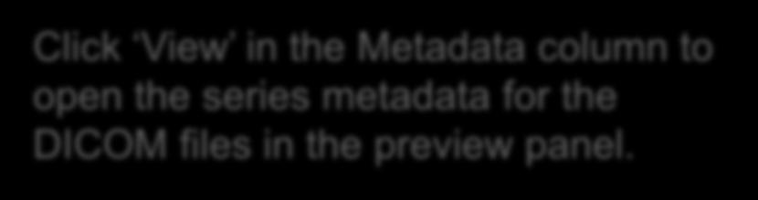 the series metadata for the
