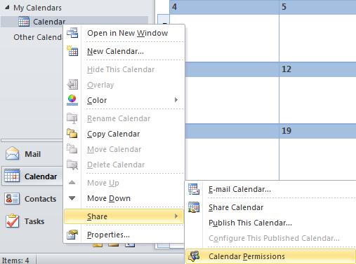 Step 2: Right click on the calendar