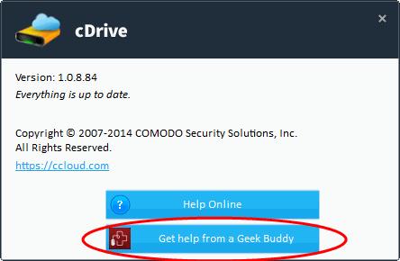 Clicking the Get Help from a Geek Buddy button will install the GeekBuddy client if you don t yet have it. For existing GeekBuddy customers, clicking the button will launch the service. 3.
