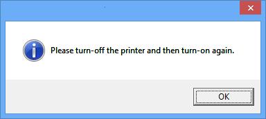 4) Click OK. 5) Turn off the printer and then turn it on. The printer driver will be installed automatically. 6) Open the printer properties window in the Windows OS.