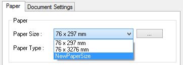 If the specified paper name already exists on the system, you can update the paper width/length. Valid Paper Width Valid Paper Length : 25.4 mm ~ 63.5 mm : 25.