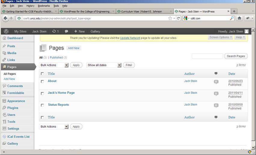 1. Select Pages > All Pages then select the Add New button at