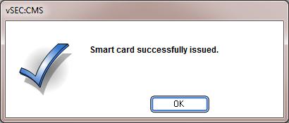 Enter a PIN that meets the PIN policy requirements for the smart card and click the Initiate button to proceed. On completion the dialog below will be presented.