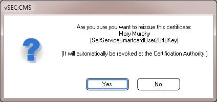 If the card is not already revoked the user will be prompted to select a reason for revoking the card. Select or add an appropriate reason and click Ok to proceed.
