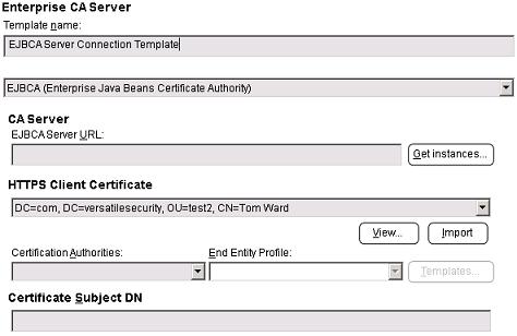 EJBCA To add a CA connection from Options Connections click the Configure button and make sure that Certificate Authorities is in the Selected window as in the example below.