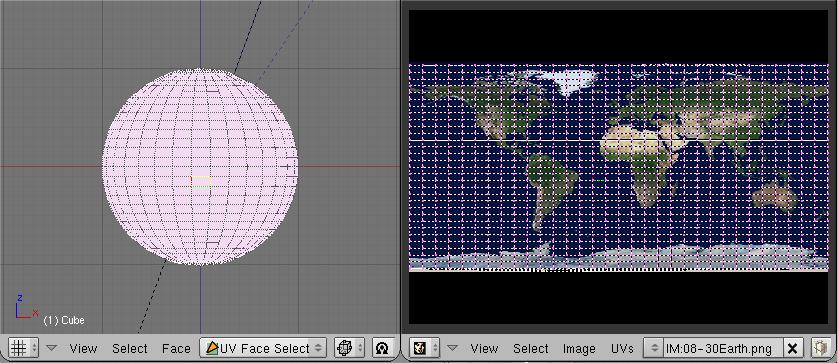 Vložíte guľu typu UVsphere, pozrieme sa na ňu zboku, prepneme do UV režimu a s použitím Sphere fom View si necháme vypočítať UV súradnice.
