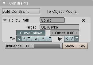 (NUMPAD 7), pridáte krivku (SPACE a potom Add Curve Path), upravíte jej kontrolné body, prípadne pridáte ďalšie (tak, že aktivujete koncový bod a pridávate klikaním CTRL LMB).