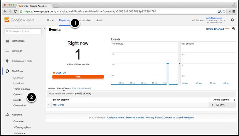 Step 12: Email Open Reports Inside Google Analytics, expand the Behavior group and choose Events.