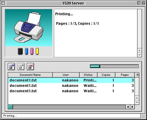 Printer Driver Functions (Macintosh) BJ Status Monitor Functions... Click to pause printing of the specified document.... Click to resume printing.... Click to cancel printing of the specified document.