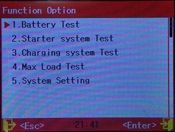 3. Functional testing a. Battery Test After the normal boot, press any key to enter the main menu, as shown in Figure 3.1.