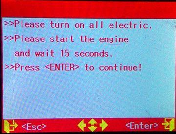Prompted interface prompts: 1. first start the car, the car starts to wait for about 15 seconds, to ensure stable operation of the engine has been 2.