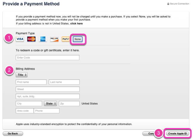 1. Select None for Payment Type. 2.