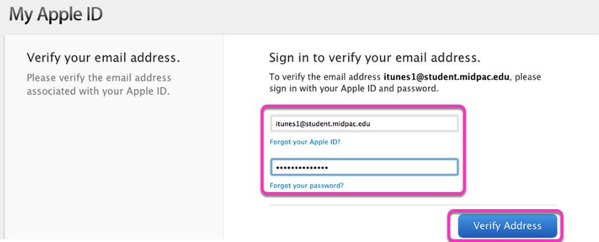 14. A webpage will open to the My Apple ID website.