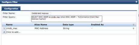CP Exchange Integration with CMDB SELECT MAC_ADDR as cmdb_mac where MAC_ADDR =