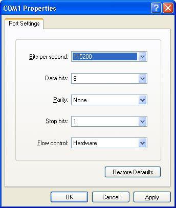 3.2 Configuration If the is correctly connected to the COM port of the PC, a terminal emulation program can be used to read and modify the configuration settings.