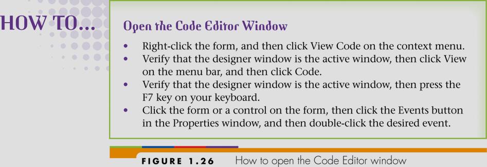 The Code Editor Window (continued) Microsoft