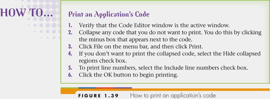 Printing Your Code Microsoft Visual