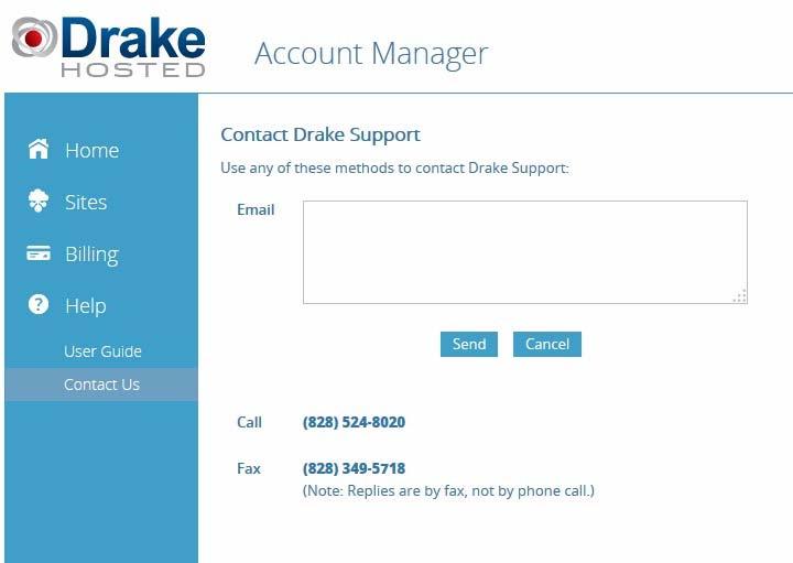 AMP Help Tab Drake Hosted User Guide AMP Help Tab To pay the outstanding balance, verify that the credit card information is up to date, then click Pay Now.