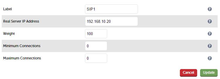 Note: If your SIP server only supports SIP over UDP, the standard port connect check won't work. For UDP only SIP servers, set the check type to ping server. 12.