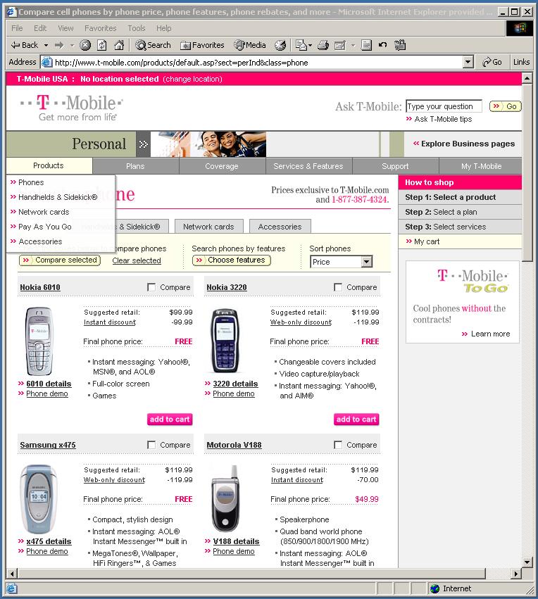 Another example From this web page, a person can extract and compare the prices of 4 phones It is quite difficult to