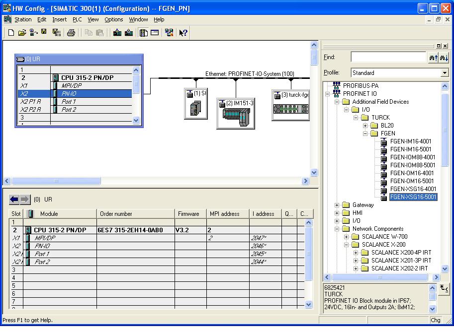 Application example: FGEN for PROFINET with a Siemens S7 Figure 12-10: Select a FGENstation Adding and configuring of FGEN-stations Now, the FGEN-stations are selected from the Hardware Catalog and