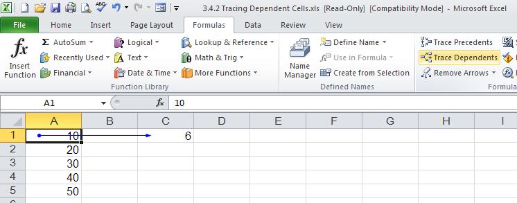 3.5 Tracing Cell References You can also use cell tracers to help find the source of those pesky errors that occasionally appear in your worksheets. 3.5.1 Understanding Precedents and Dependents The terms precedent and dependent crop up quite often in this section.