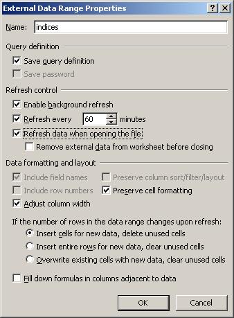 4.3 Refresh Imported Data Excel provides many options for refreshing imported data, including refreshing the data whenever you open the workbook and automatically refreshing data at timed intervals.