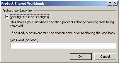 5.2.1 Tracking Changes Change tracking in Excel is closely linked with shared workbooks. 1. Select Review tab, Changes group, Protect and Share Workbook. 2.