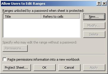 Unlock cells for specific users in the Allow Users to Edit Ranges dialog box by choosing select Review group, Change Tab, Allow Users to Edit Ranges.
