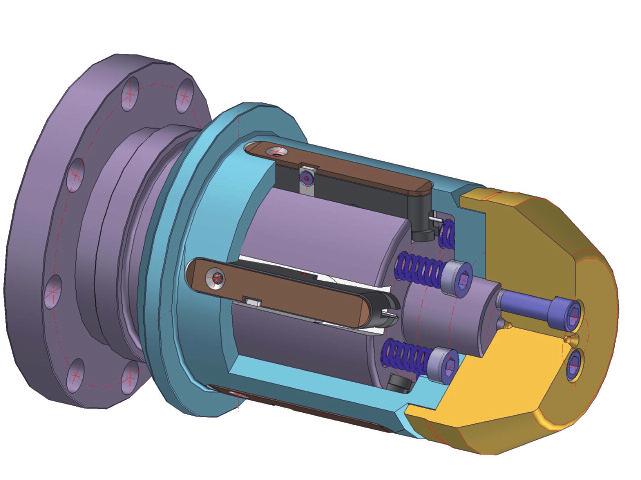 Sectional drawing of an expansion chuck, Series 831 Expansion lug with PU coating