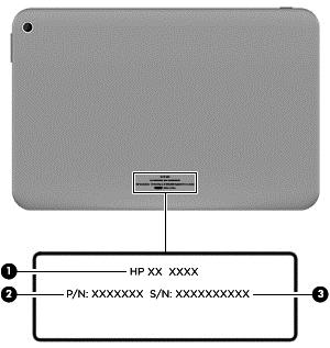 3 Illustrated parts catalog Locating the serial number, product number, and model number The serial number and product number of your tablet are located on the left edge of the tablet.