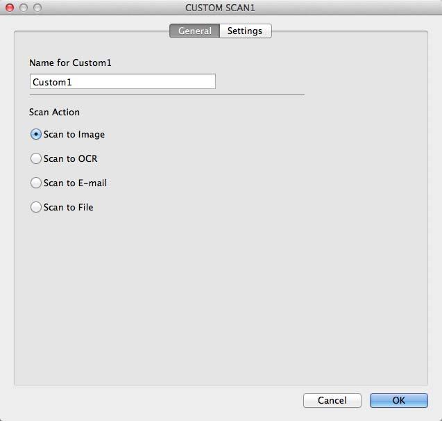 Scan Using Your Computer User-defined Button 5 To customize a button, click the button while holding down the Control key, and the configuration window appears.