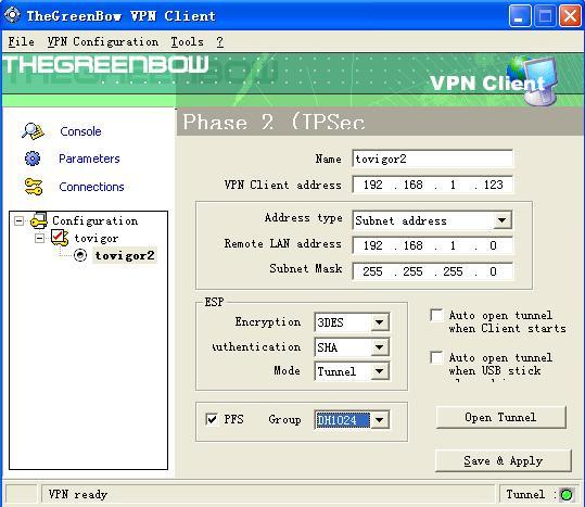 3.2.2 VPN Client Phase 2(IPSec) Configuration a. In the "VPN Client address" field, you may define a static virtual IP address here. You can type any IP address here, even 0.