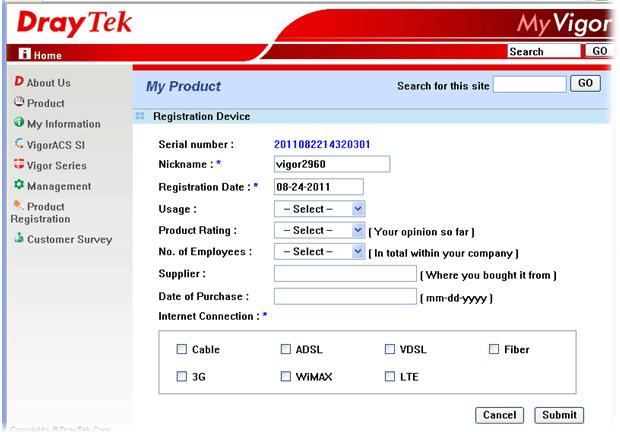 When the following page appears, please type in Nick Name (for the router) and choose the