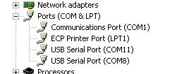 In some cases, it is necessary to reassign the COM port that the USB driver automatically selects. The following sections show how to do this using Device Manager. 7.1.3.4.