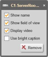 System Screens 21 Right-clicking on the camera icon opens a dialog box which allows additional options to be activated.