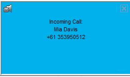party number Call Notification Pop-up Window for a Non-ACD Call For calls from a call center, the