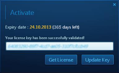 The license key will be verified and