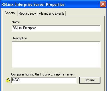 Chapter 5 Define RSLinx Enterprise server properties This chapter includes the following information: Define General server properties Set up RSLinx Enterprise to support redundant servers (optional)