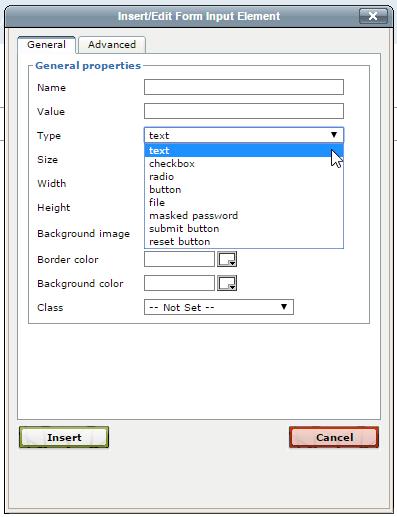 For more information and tutorials about forms, see Forms Tutorial and W3Schools Forms. Add Text Fields Once a form has been inserted onto the page, a variety of form elements can be added.