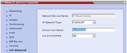 Task 4: Configure the RMX System for Federated Dialing You need to configure the default IP Network Service for the RMX system to work with the Lync Server edge server as the SIP Server.