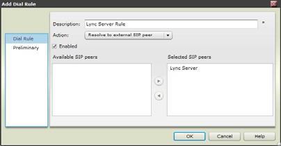 As a best practice, the dial rule you use for the Lync Server should be last in your logical list of dial rules.