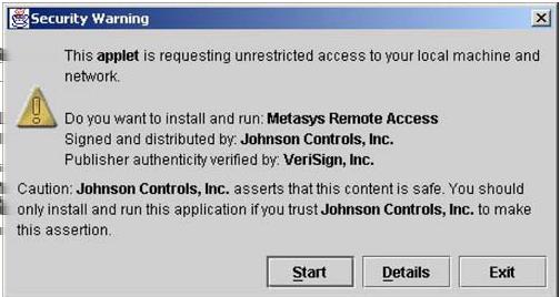 Figure 4: Select the Server Address to Launch The following message appears briefly at the bottom of the Remote Access window: Accessing files in local Java cache.