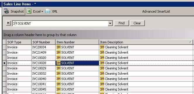 CHAPTER 2: USING ADVANCED SMARTLIST Reordering Columns Columns can be rearranged by dragging a column header and dropping it to the new position within the column header panel.