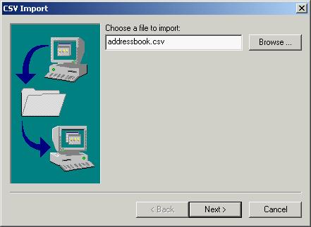 the following steps: Select File > Import > Address Book.