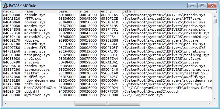 Windows Commands TASK.KDBG.SET Set kernel debugger data block address Format: TASK.KDBG.SET <address> This command sets the virtual address of the kernel debugger data block (KdDebuggerDataBlock).