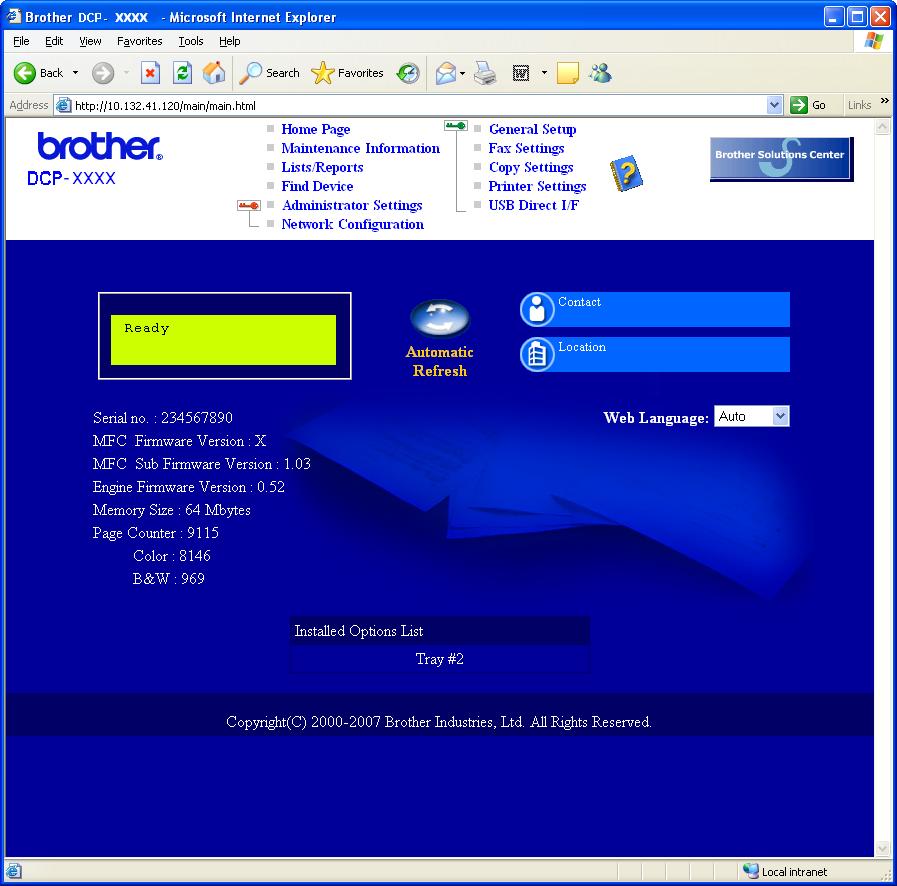 For Network Users 3 Web Based Management (web browser) 4 Restoring the network settings to factory default The Brother print server is equipped with a web server that allows you to monitor its status