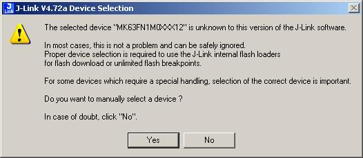 4 Other notes 4.1 SEGGER J-Link The SEGGER J-Link V4.72a driver does not contain the K64F120M device. The following instructions describe how to implement a workaround solution.