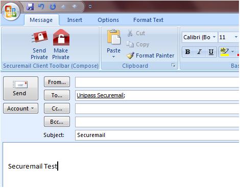Section 2 - Using Unipass Securemail 1. How does the Securemail plug-in work within my email client?