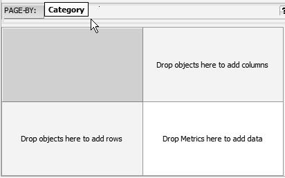 To drag and drop an object into the page-by axis of a template, in the template definition window, position your cursor over the page-by axis until you see a yellow rectangle.